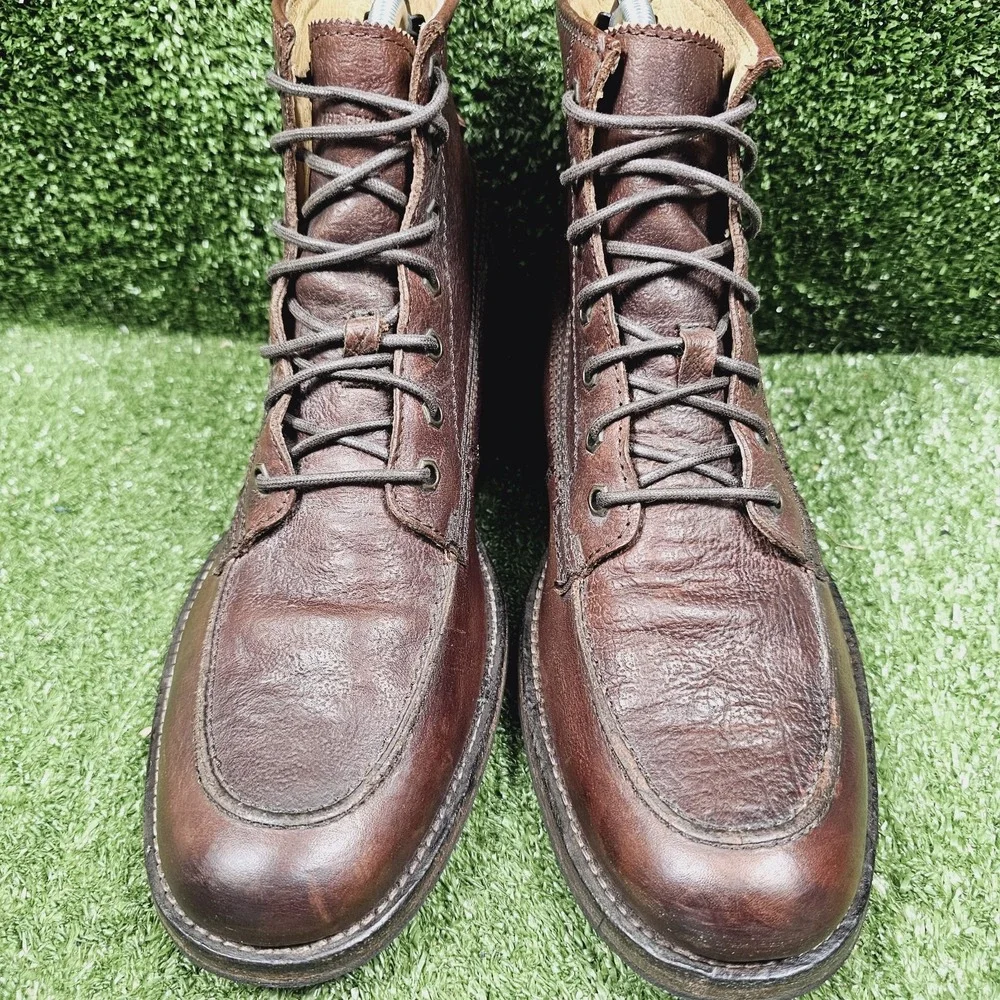 Frye Dakota Brown Leather Black Label Lace Up Ankle Casual Boots‎ Mens Size 9 D